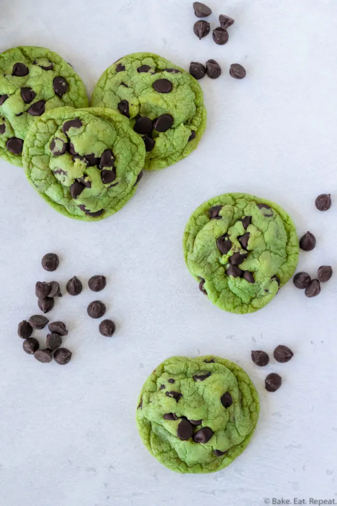 chewy mint chip cookies
