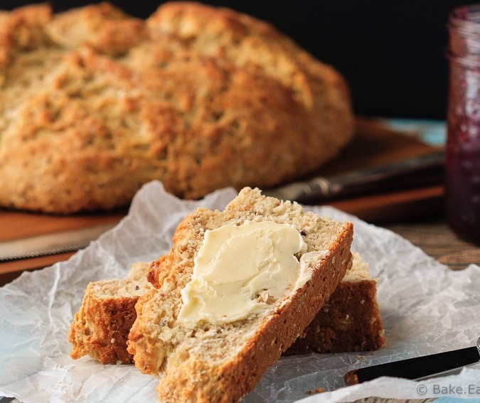 Whole Wheat Soda Bread - Quick and easy whole wheat soda bread - it mixes up in minutes and tastes fantastic!