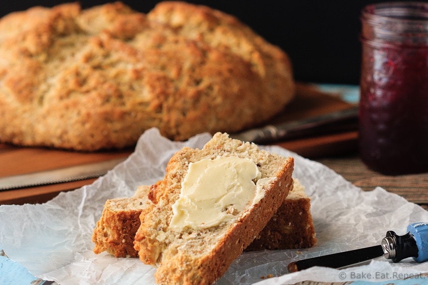 Whole Wheat Soda Bread - Quick and easy whole wheat soda bread - it mixes up in minutes and tastes fantastic!