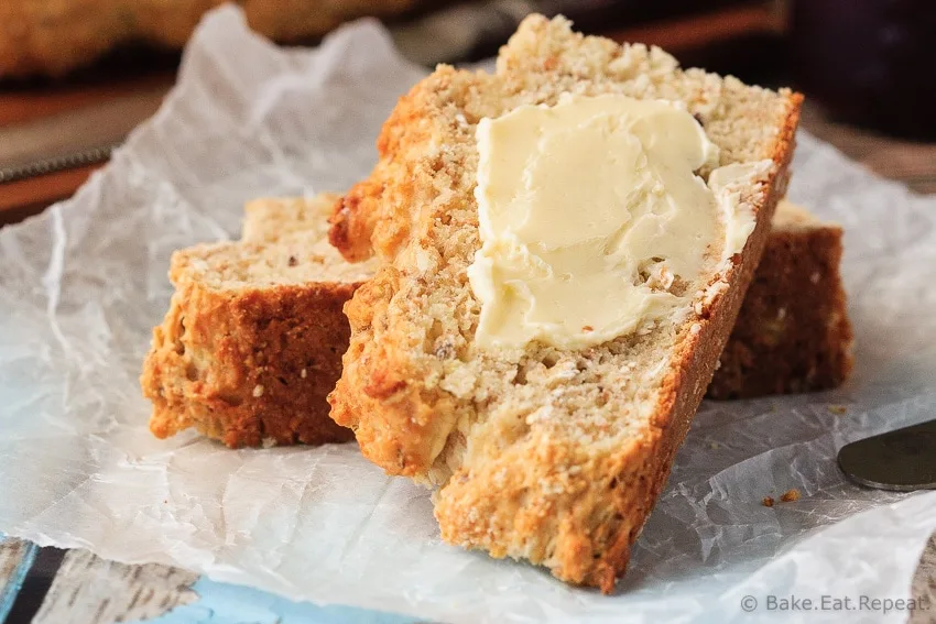 Whole Wheat Soda Bread - Quick and easy whole wheat soda bread - it mixes up in minutes and tastes fantastic!