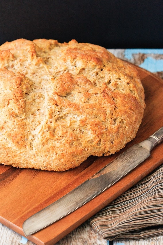 Whole Wheat Soda Bread - Quick and easy whole wheat soda bread - it mixes up in minutes and tastes fantastic!