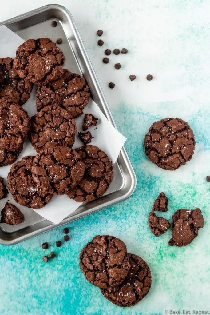 salted double chocolate cookies