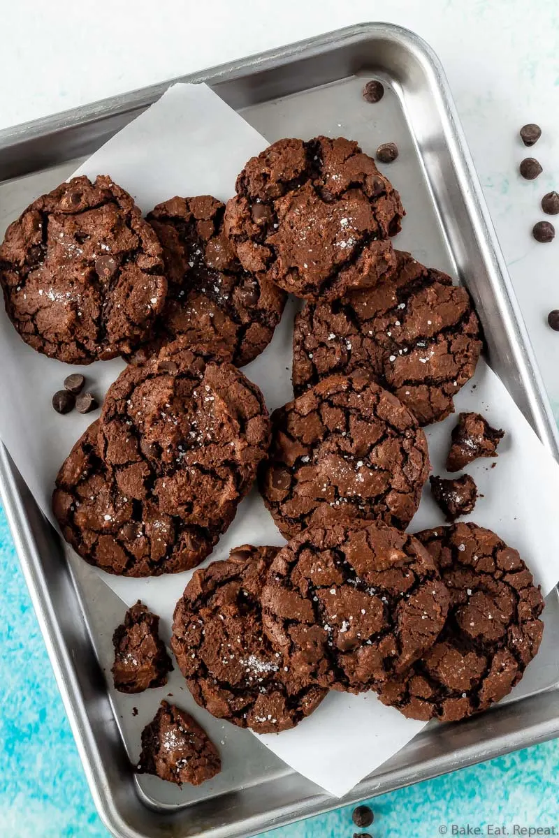 salted double chocolate cookies