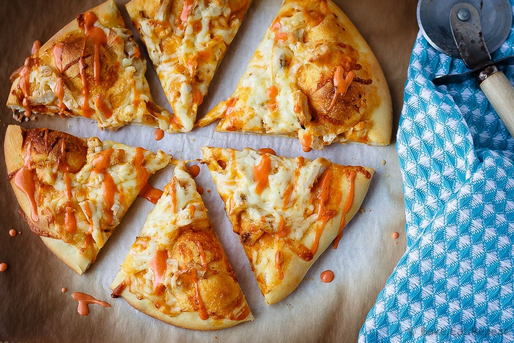 Buffalo Chicken Pizza - This buffalo chicken pizza is our favourite for pizza night - easy to make and so full of flavour, if you love buffalo chicken you will love this pizza!