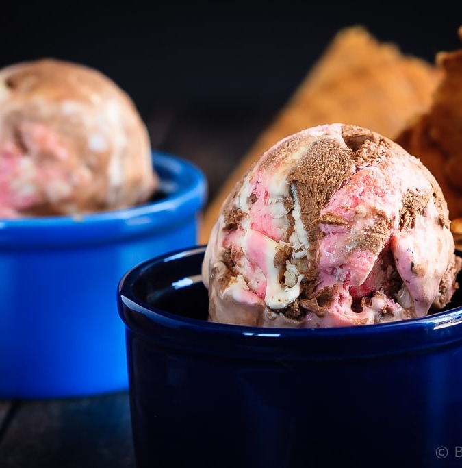 No Churn Neapolitan Ice Cream - Easy, no churn Neapolitan ice cream - made with sweetened condensed milk, this mix of vanilla, chocolate and strawberry ice cream is perfectly creamy! #EagleBrandSummer #sponsored