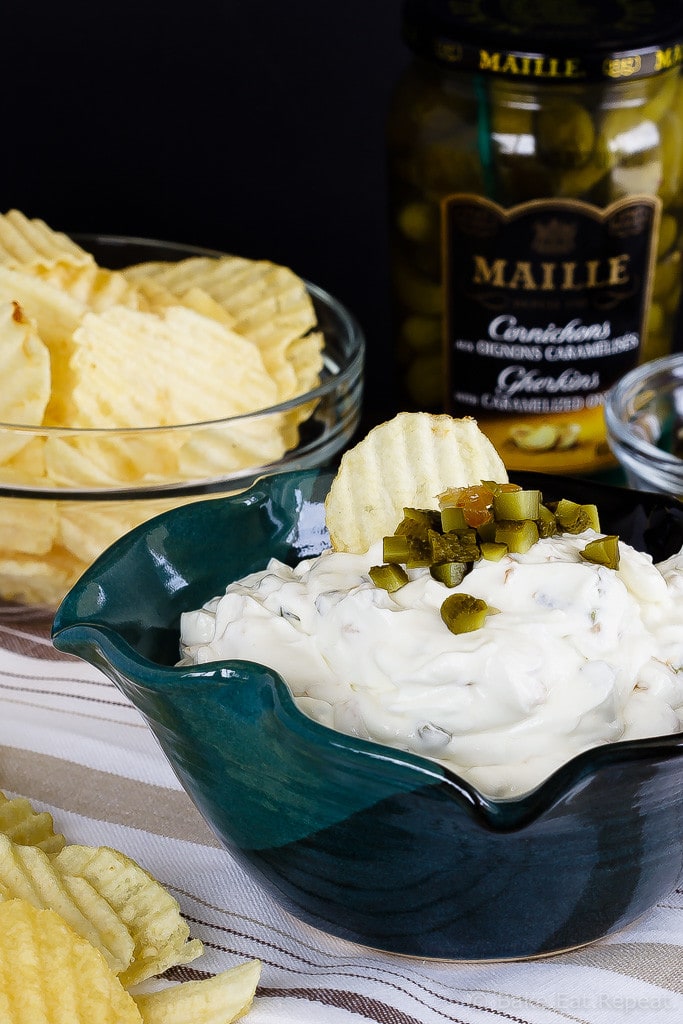 Gherkin and Caramelized Onion Dip - Bake.Eat.Repeat.