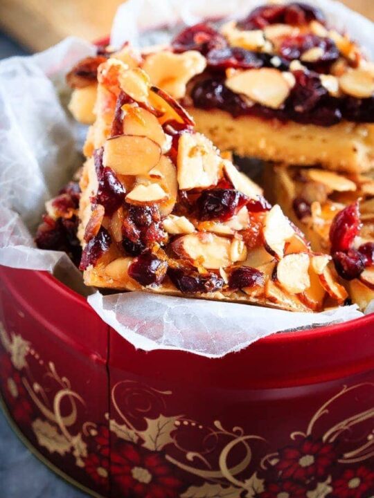 Glazed Cranberry Almond Bars