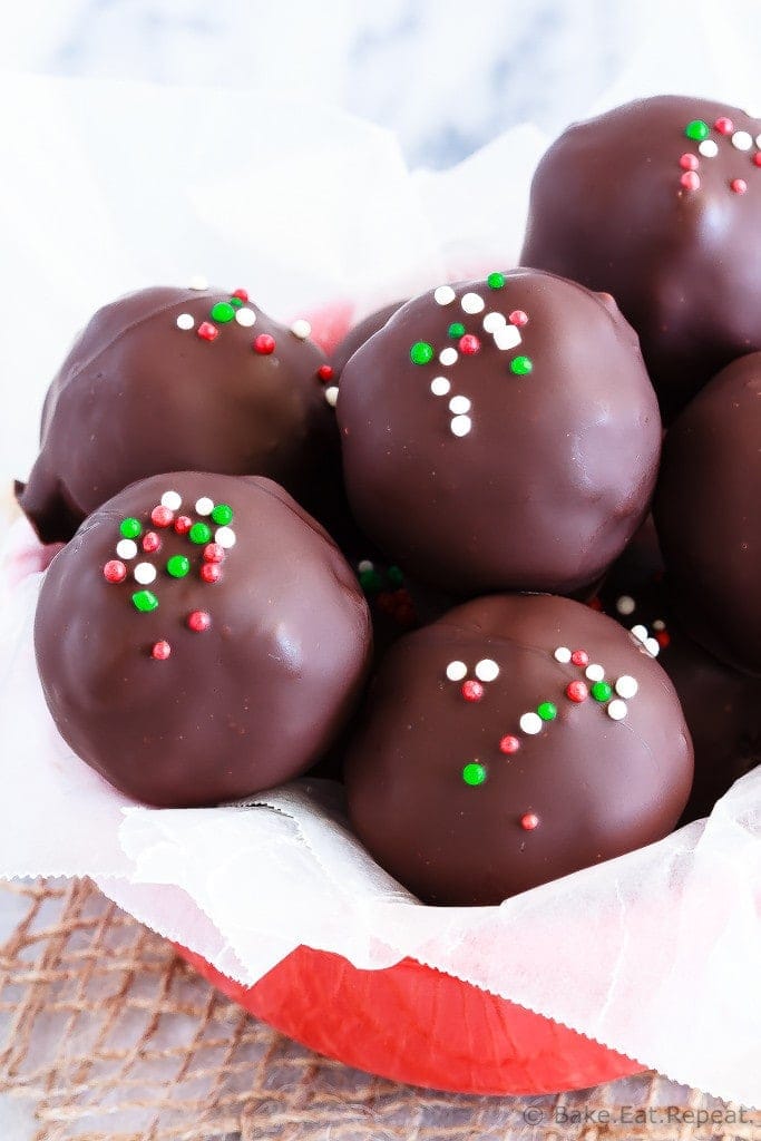 Peppermint Brownie Truffles 