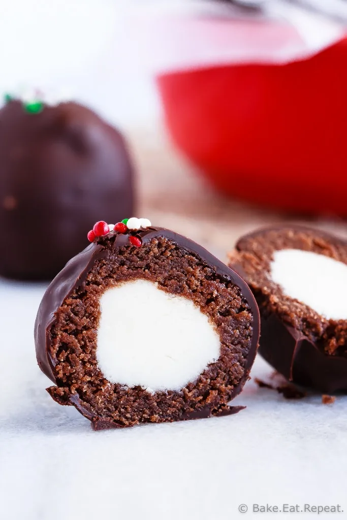 Peppermint Brownie Truffles 