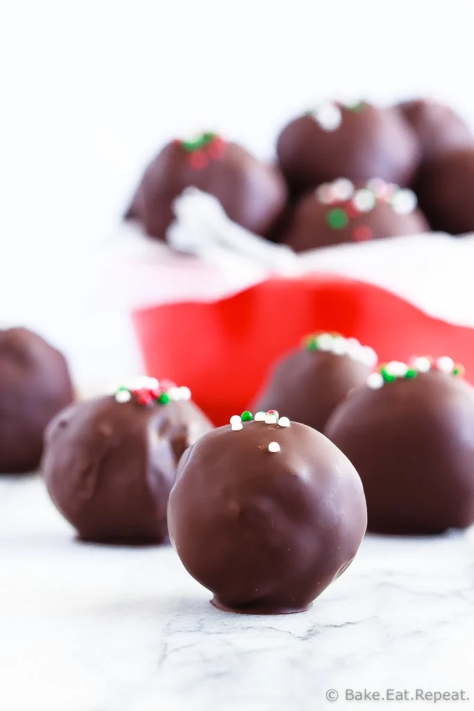 Peppermint Brownie Truffles