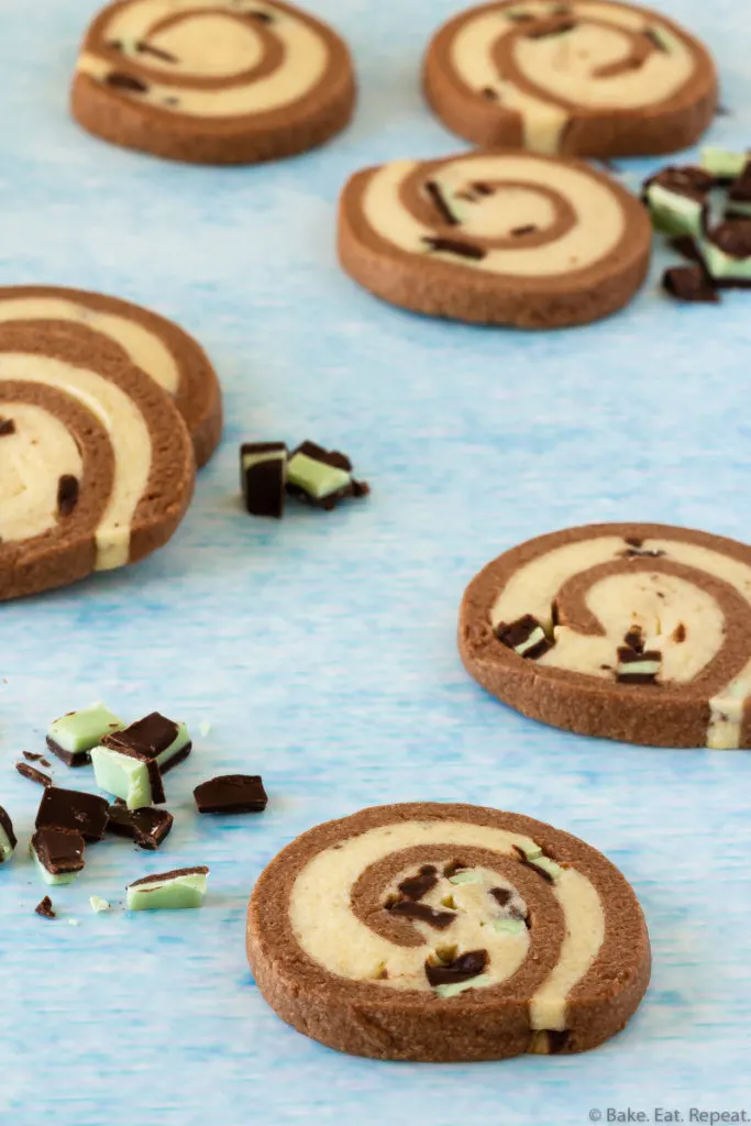 slice and bake mint chocolate cookies