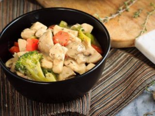 30 Minute Chicken Stew - This creamy chicken stew is filled with veggies and is simple to make. Easily on the table in 30 minutes, it’s a healthy meal that is perfect for those cold nights!
