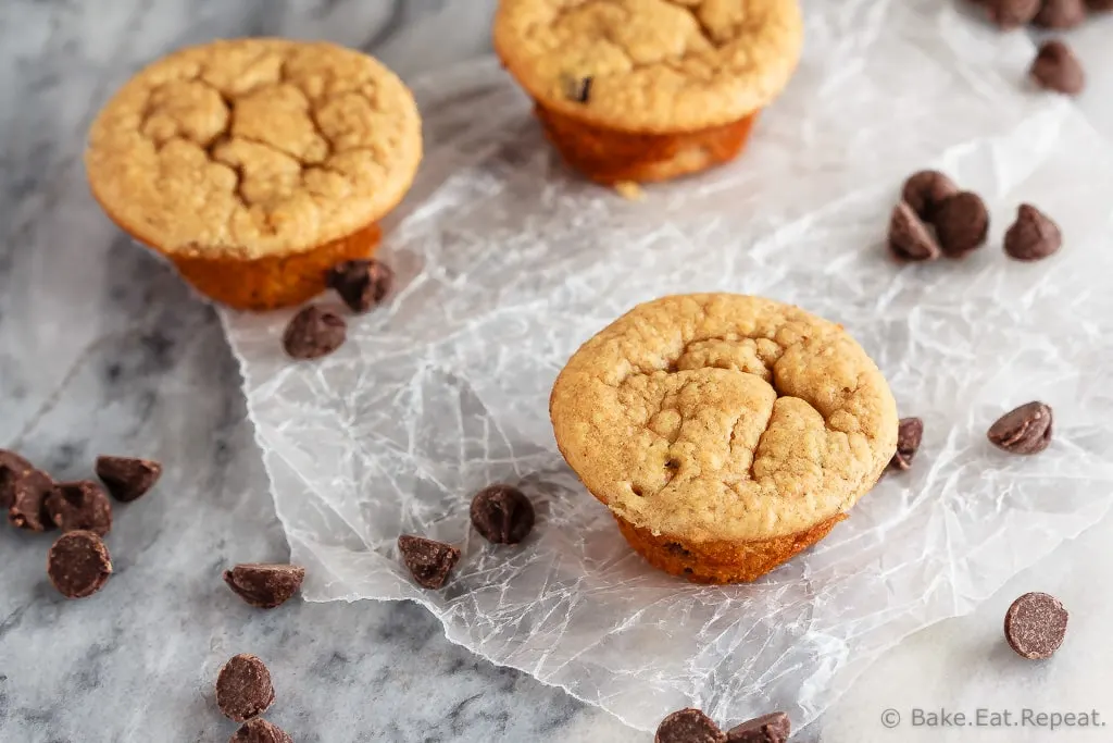 These peanut butter banana blender muffins take just minutes to mix up in the blender and result in soft, healthy mini muffins that the kids will love!