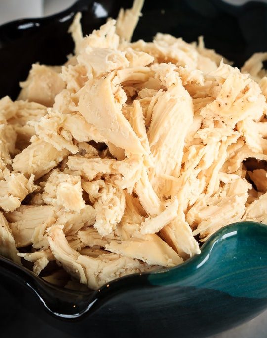 This slow cooker shredded chicken takes just minutes to get started, and results in perfect, easily shredded chicken in just a few hours.