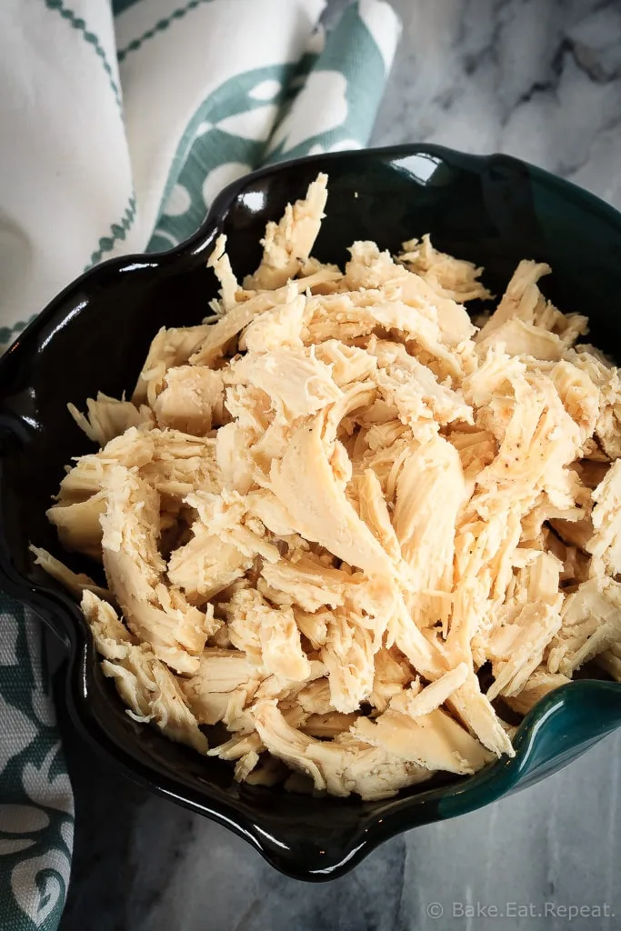 This slow cooker shredded chicken takes just minutes to get started, and results in perfect, easily shredded chicken in just a few hours. 