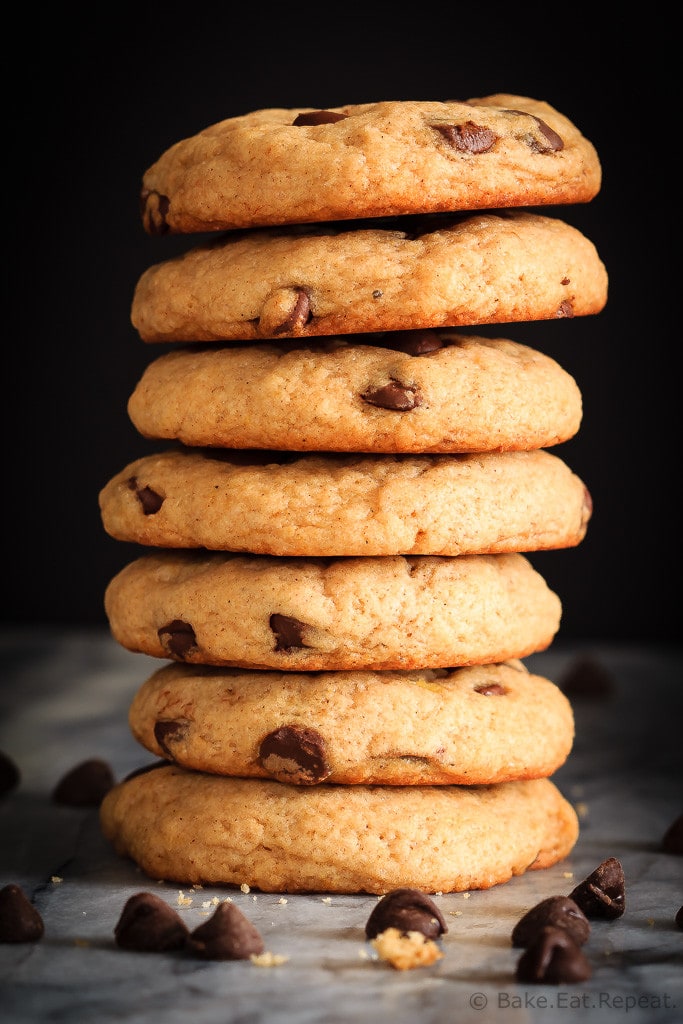 Chewy chocolate chip banana cookies - soft and chewy cookies that taste like chocolate chip banana bread. It's banana bread in cookie form!