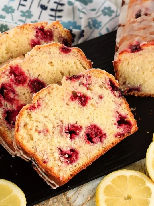 This glazed raspberry lemon bread is quick and easy to make and perfect to have with your morning coffee. The tangy lemon glaze just puts it over the top!