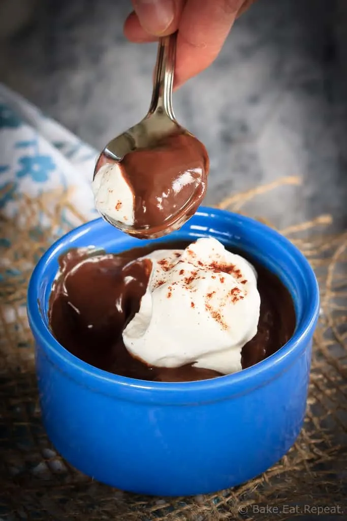 Quick and easy homemade chocolate pudding that is silky smooth and perfect for dessert or a snack. Because homemade is always better!