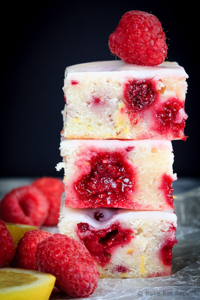 Fast and easy to make, these chewy raspberry lemon blondies are just the right mix of tart and sweet - and will disappear way too quickly!