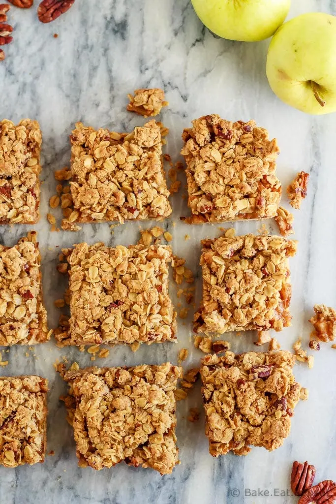 These easy to make apple pie bars have a shortbread crust, a cinnamon crumb topping and an amazing apple pie filling - the perfect fall dessert!