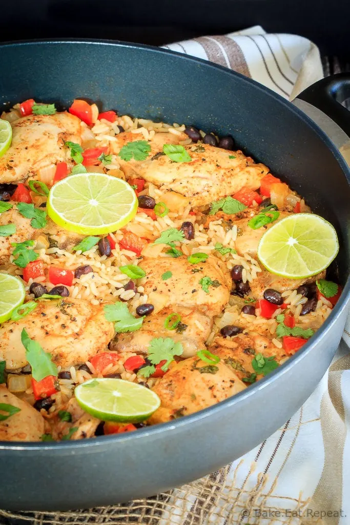 This one pot cilantro lime chicken and rice is a healthy, easy weeknight meal made in one pot that the whole family will love!