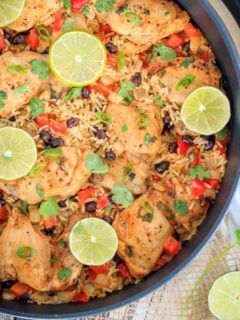 This one pot cilantro lime chicken and rice is a healthy, easy weeknight meal made in one pot that the whole family will love!