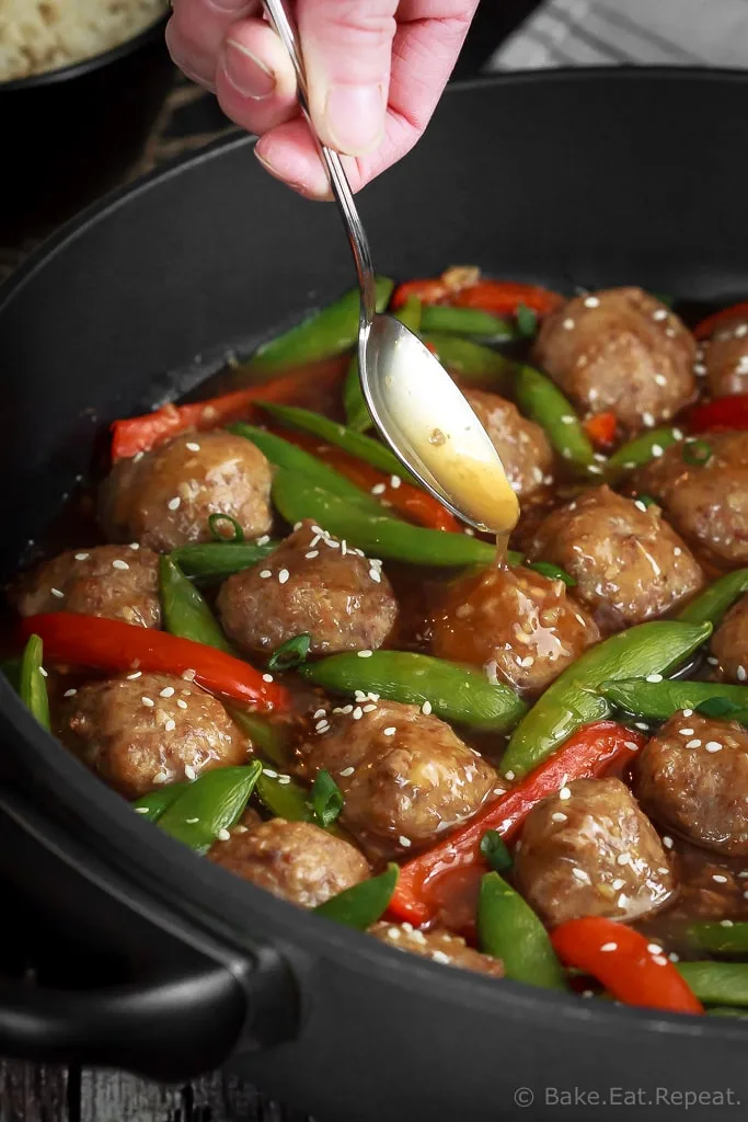 These honey garlic meatballs are easy to make and the whole family will love them! Serve over rice or quinoa for an easy and tasty meal!