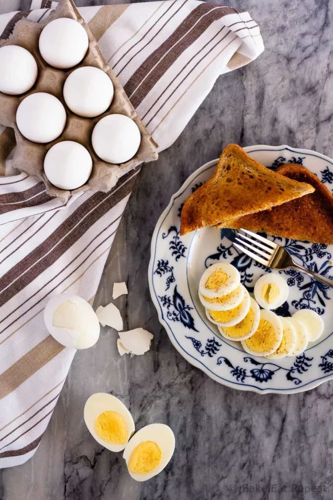 Making hard boiled eggs (or soft boiled eggs) in the Instant Pot is so fast, they peel easily, and they come out perfectly every time!