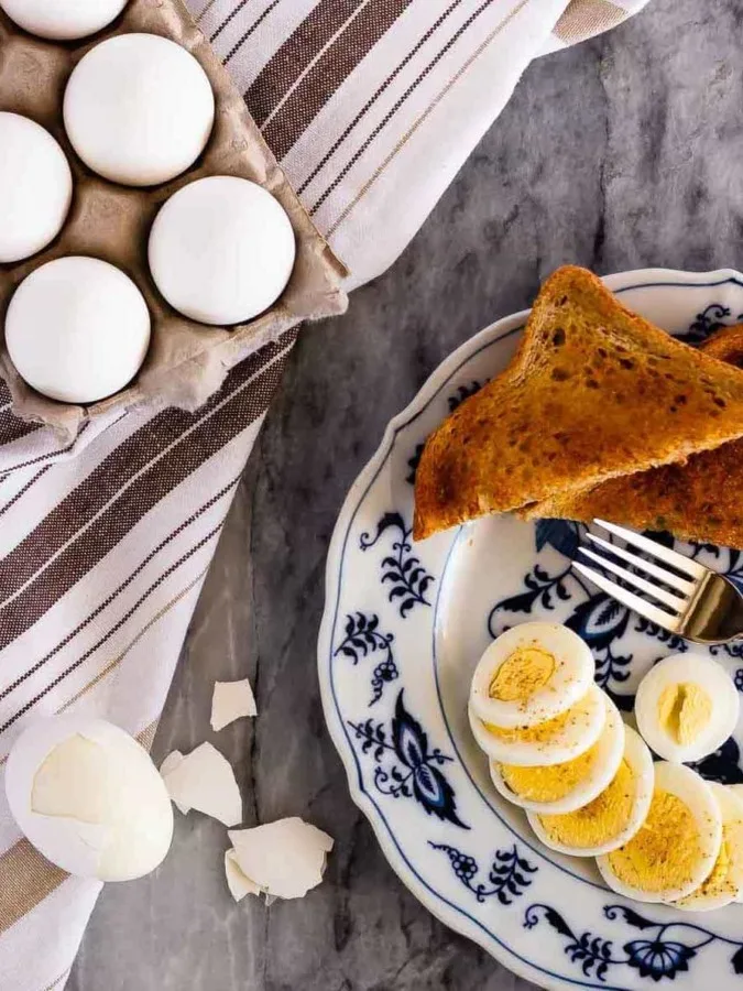 Making hard boiled eggs (or soft boiled eggs) in the Instant Pot is so fast, they peel easily, and they come out perfectly every time!