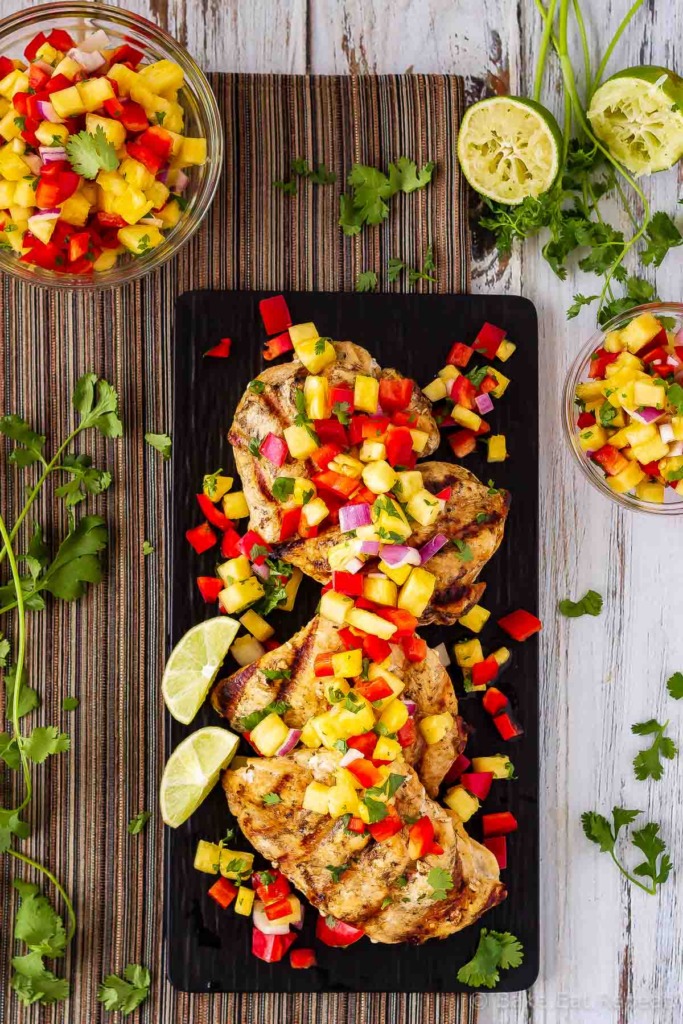 Lemon Garlic Grilled Chicken With Pineapple Salsa Recipe