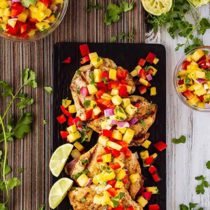 Lemon Garlic Grilled Chicken Pineapple Salsa Image