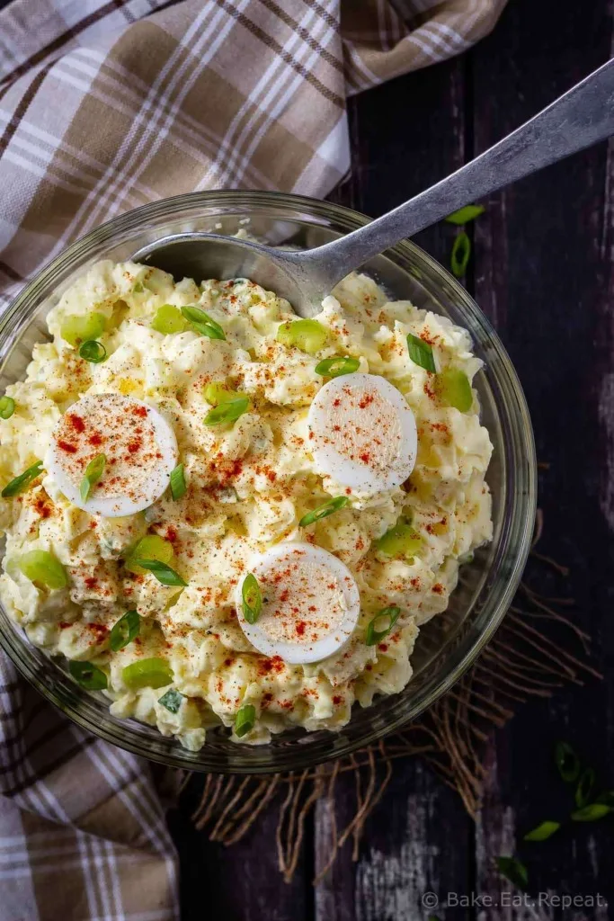 This classic potato salad is easy to make (with an Instant Pot option for cooking the potatoes), tastes great, and has been a family favourite for years!