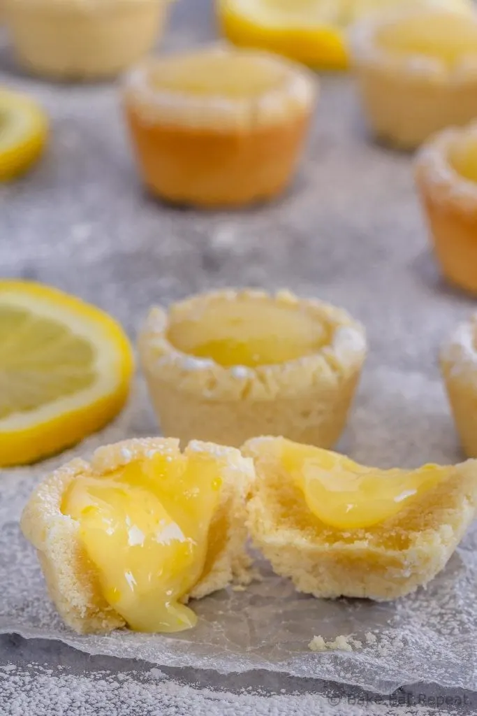 These lemon sugar cookie cups are like mini lemon pies with a sugar cookie crust - easy to make, they're the perfect little sweet treat!