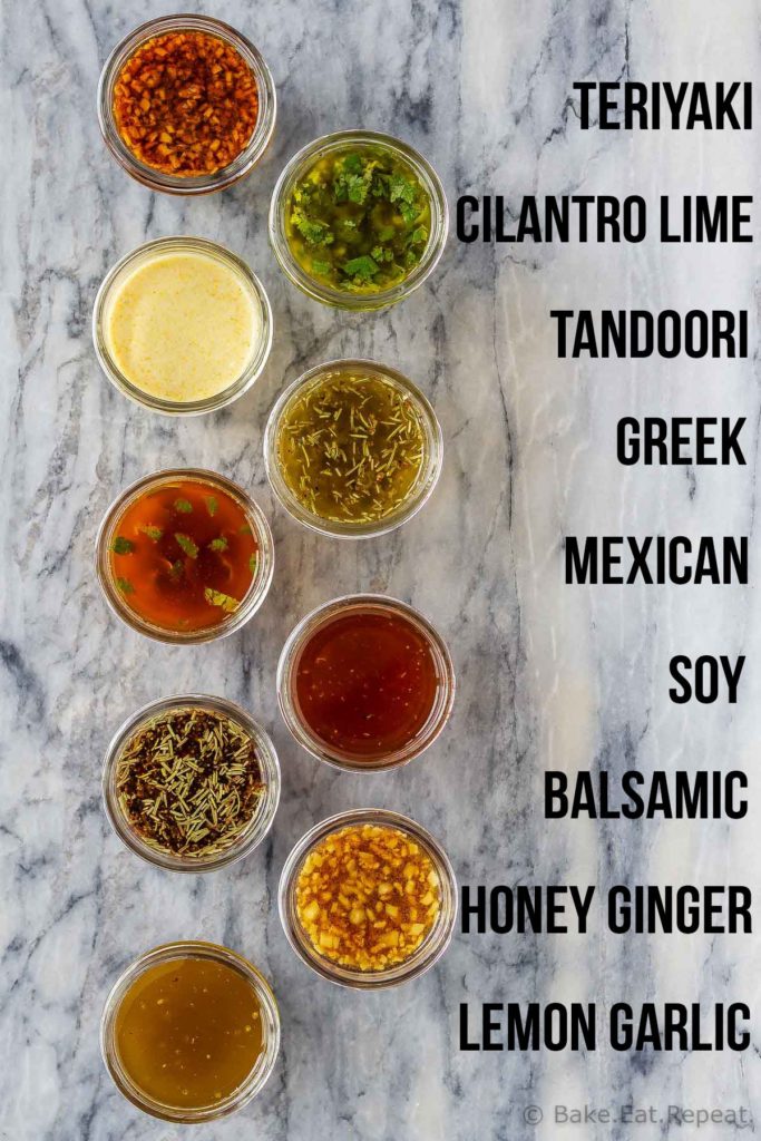 These 9 pork chop marinades are easy to mix up and add so much flavour to your pork chops. Marinate and then grill, pan fry, or bake, or freeze for later!