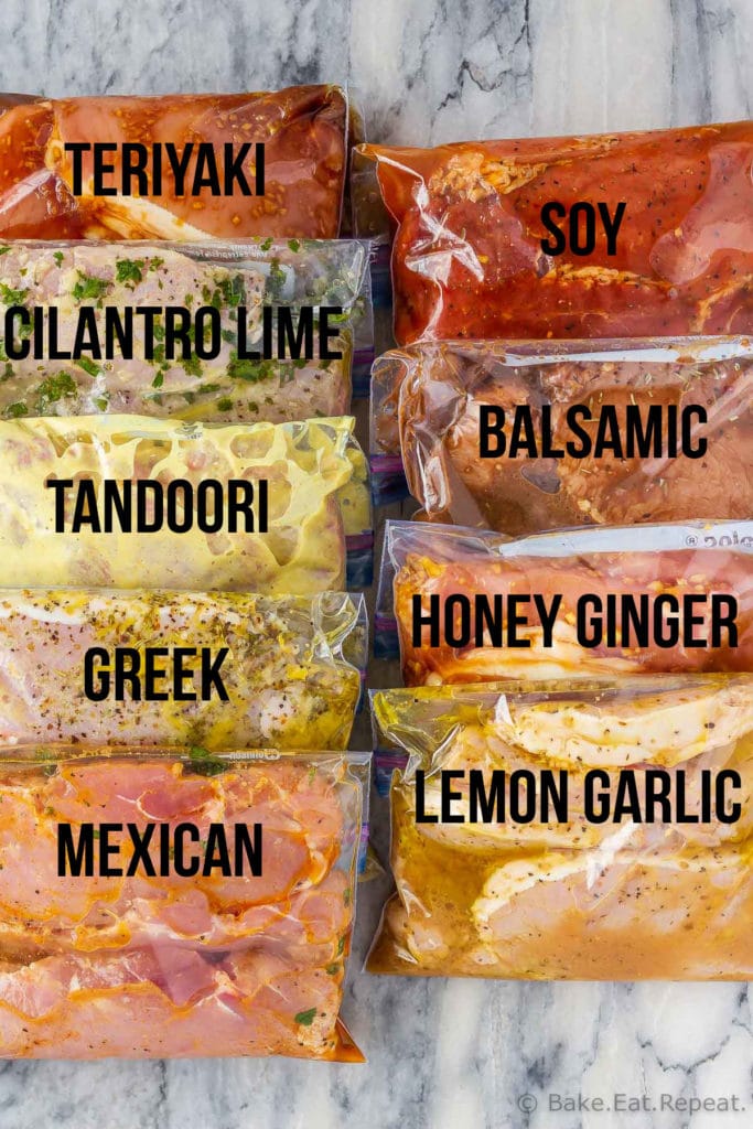 These 9 pork chop marinades are easy to mix up and add so much flavour to your pork chops. Marinate and then grill, pan fry, or bake, or freeze for later!