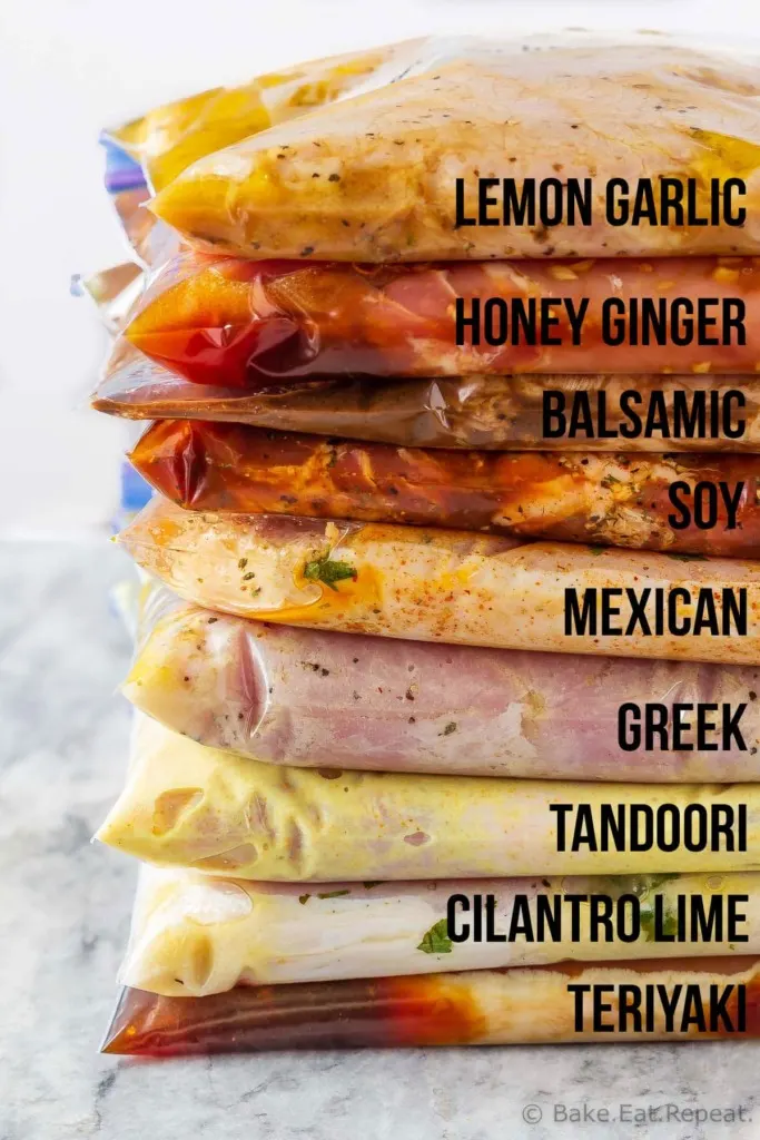 These 9 pork chop marinades are easy to mix up and add so much flavour to your pork chops. Marinate and then grill, pan fry, or bake, or freeze for later!