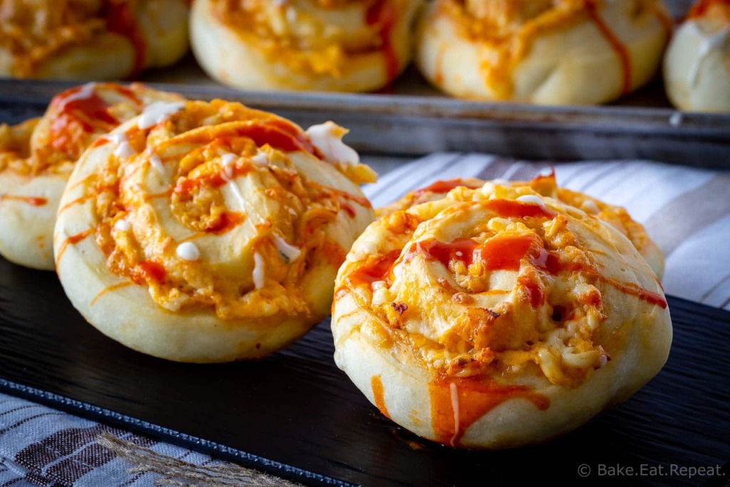 This buffalo chicken pizza rolls recipe is so easy to make. It's the perfect easy dinner, game day snack, or make ahead lunch!