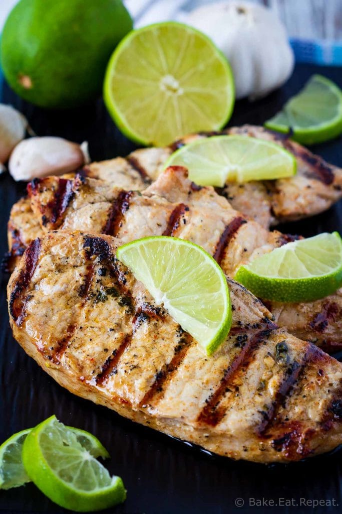 This Mexican pork chop marinade is easy to mix up and adds so much flavour to pork chops. Marinate and then grill, pan fry, or bake, or freeze for later!
