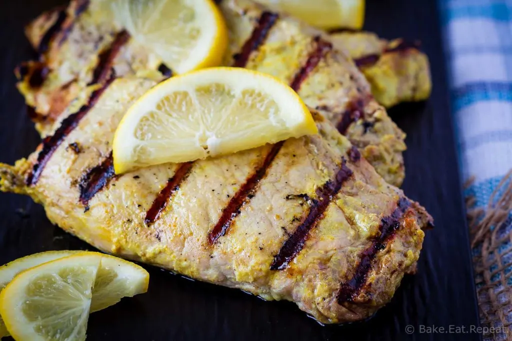 This tandoori pork chop marinade is easy to mix up and adds so much flavour to pork chops. Marinate and then grill, pan fry, or bake, or freeze for later!
