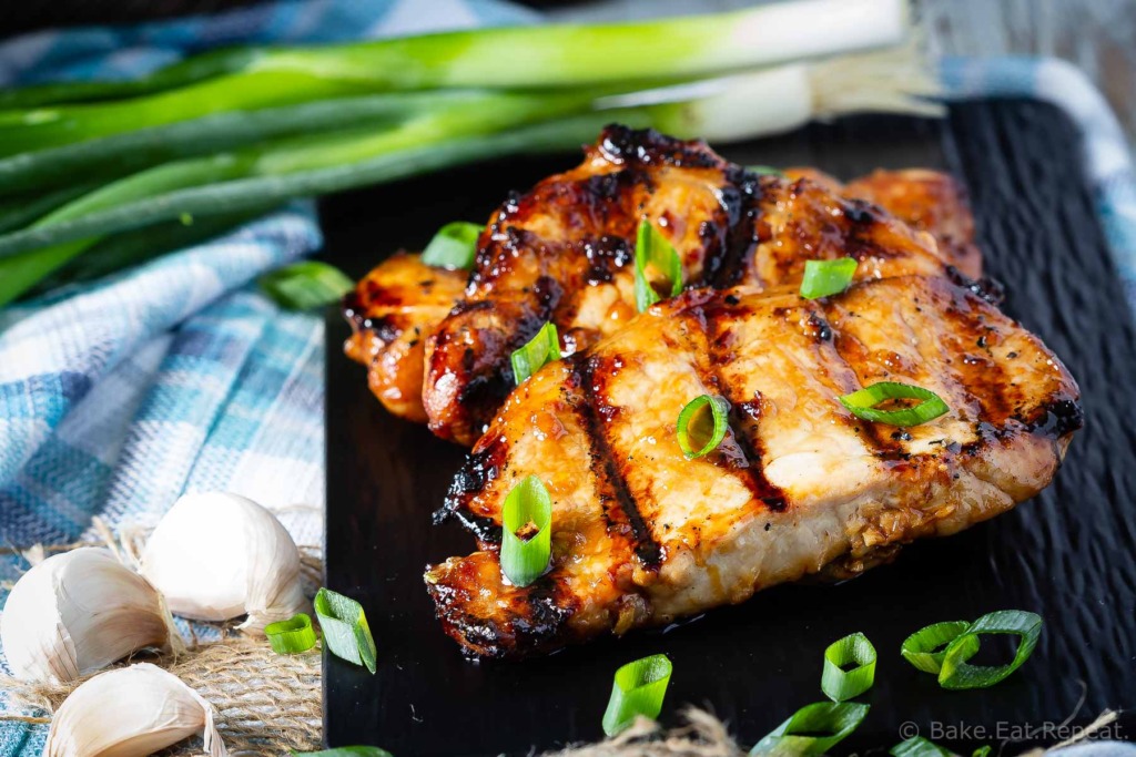 This teriyaki pork chop marinade is easy to mix up and adds so much flavour to pork chops. Marinate and then grill, pan fry, or bake, or freeze for later!