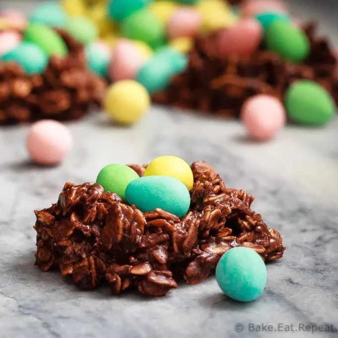 Bird's Nest Cookies for a kid's Easter treat