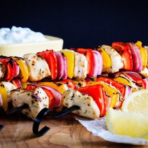 Greek Chicken Kabobs With Tzatziki Sauce Bake Eat Repeat