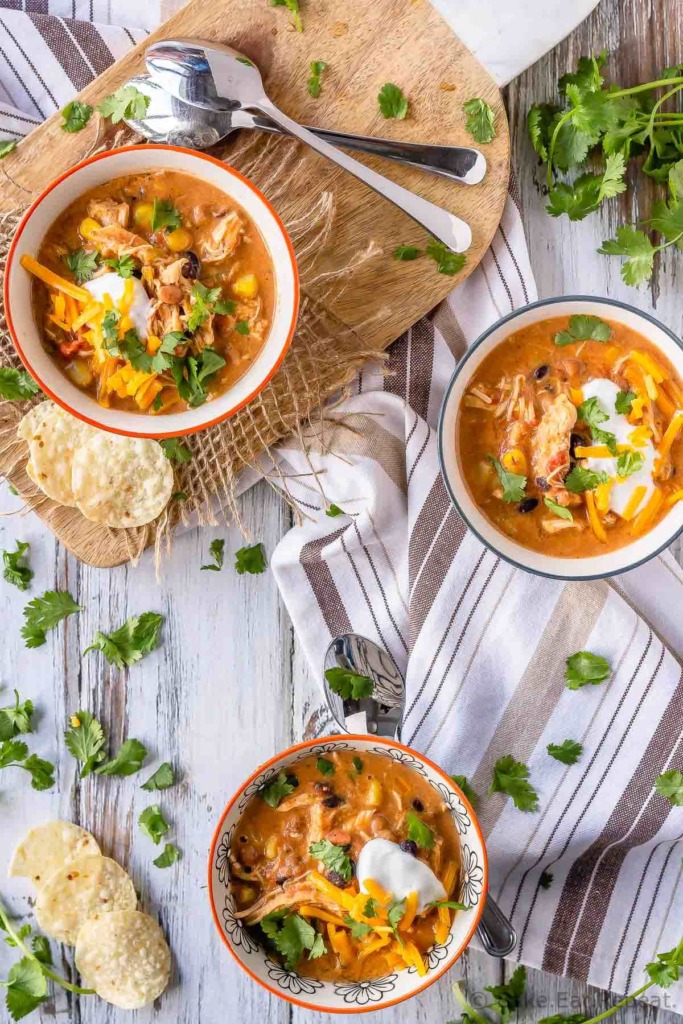 This Instant Pot chicken chili is one of the easiest meals to make and is the perfect warming meal for a cold night.You can also make it in the slow cooker!