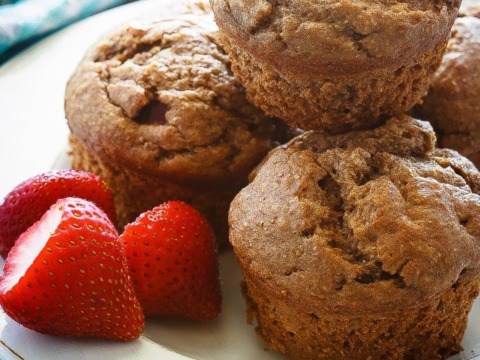 Whole Wheat Strawberry Banana Muffins Recipe