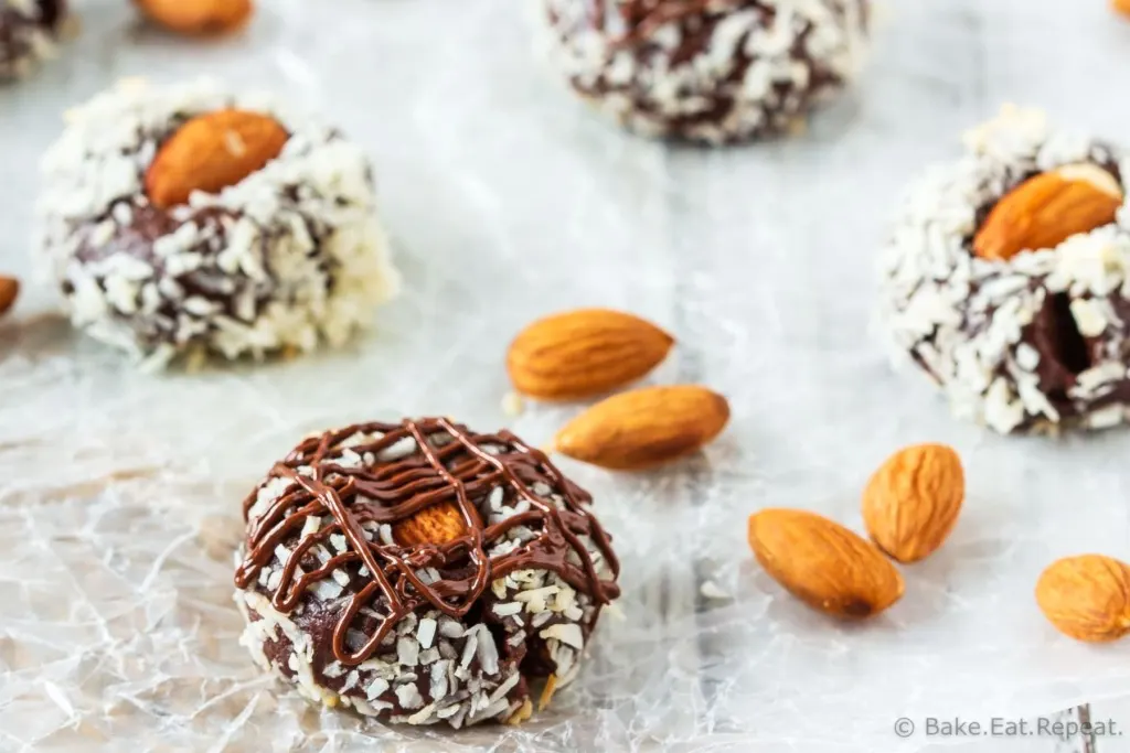 Almond Joy Thumbprint Cookies