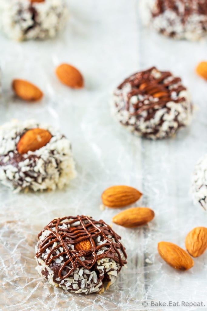 Almond Joy Thumbprint Cookies