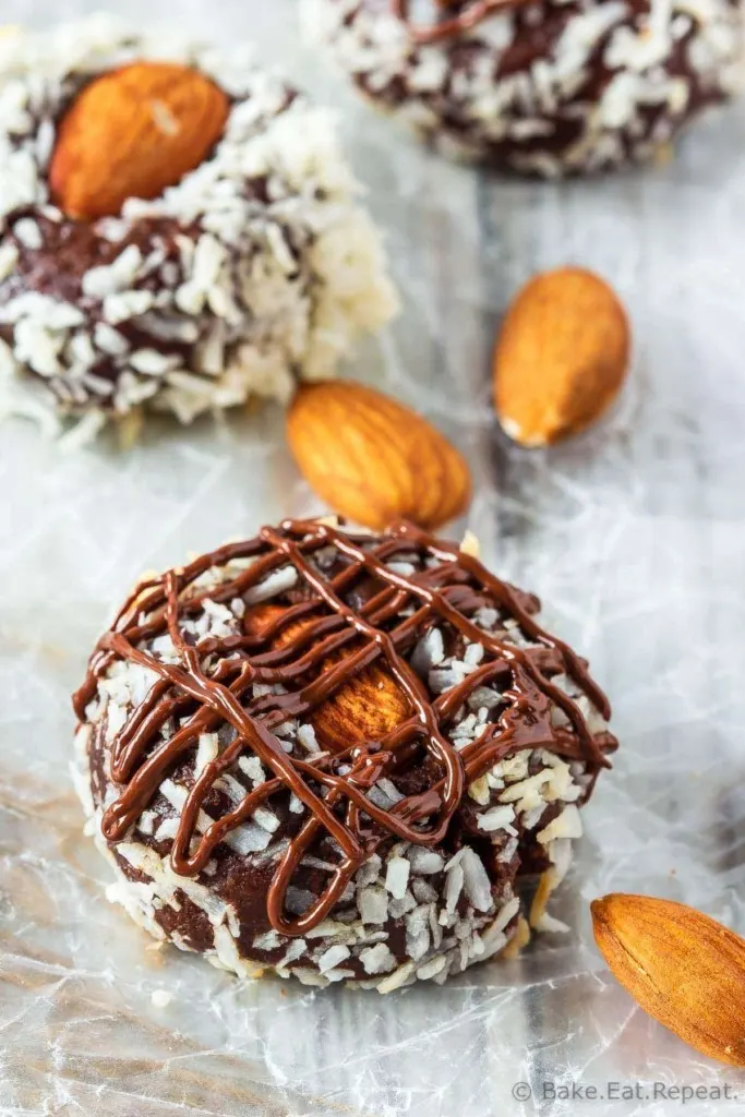 Almond Joy Thumbprint Cookies