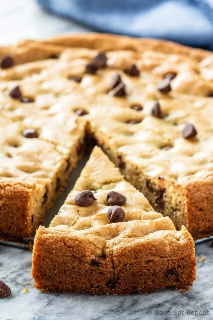 Giant Chocolate Chip Cookie Cake - Just a Taste