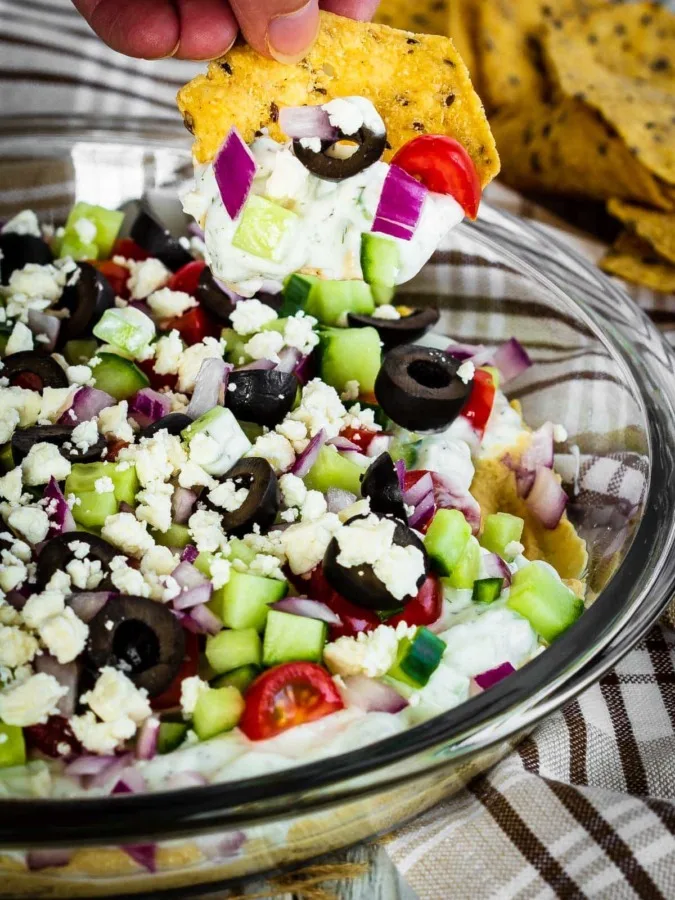 Mediterranean 7 layer dip