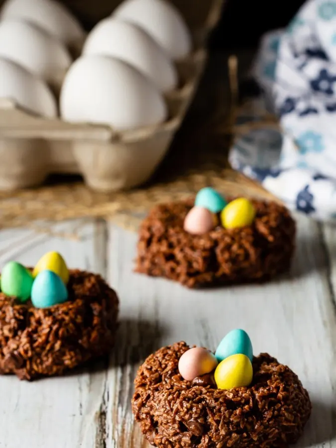 Birds nest chocolate macaroon cookies